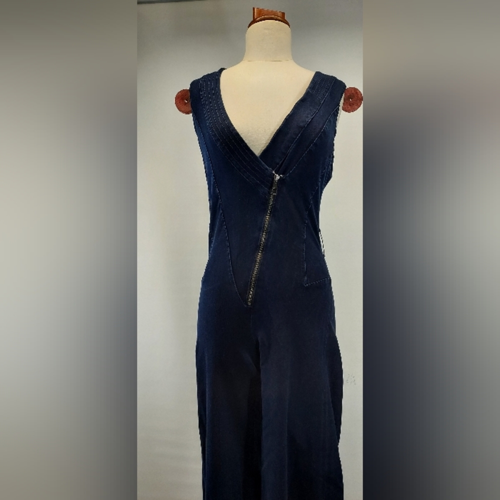 Guess Sleeveless Halter Denim Jumpsuit